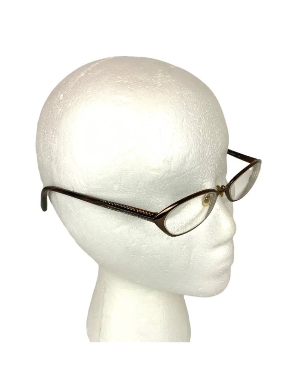 Carolina Herrera Womens Cat Eye Glasses Frames H103 Shiny Brown Bling 51-16-140